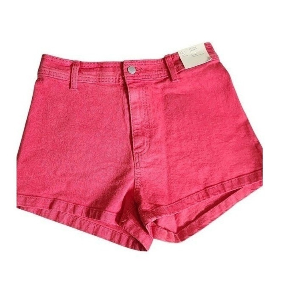 High Rise Denim Sailor Shorts Red Jean Universal Thread 2.5 inch Stretch 6